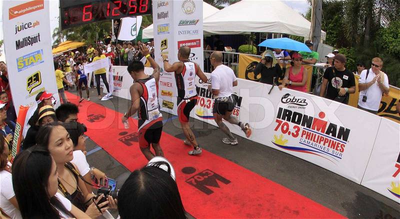 Ironman Philippines marathon run race finish, stock photo