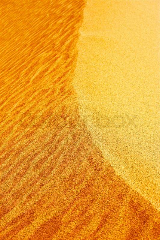 Abstract texture of sand dune in desert, stock photo