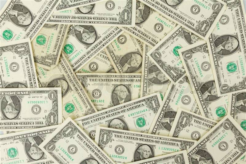 Seamlessly tileable and repeatable 1 dollar bills, US Currency, stock photo