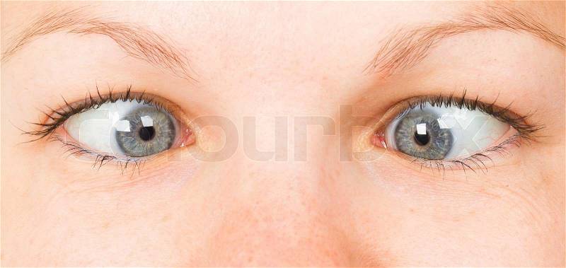 Women eye, close-up, blue, stock photo