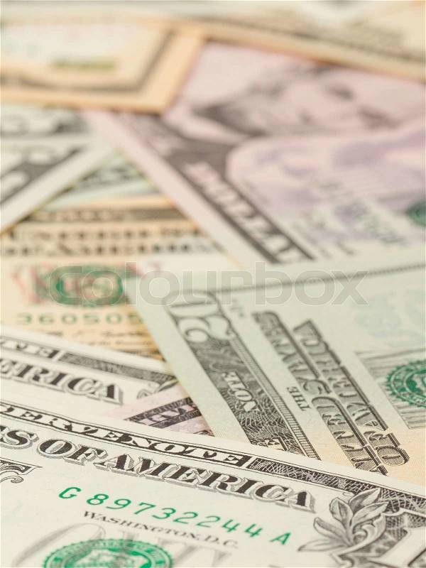 1, 5, 10 and 20 US Currency, stock photo