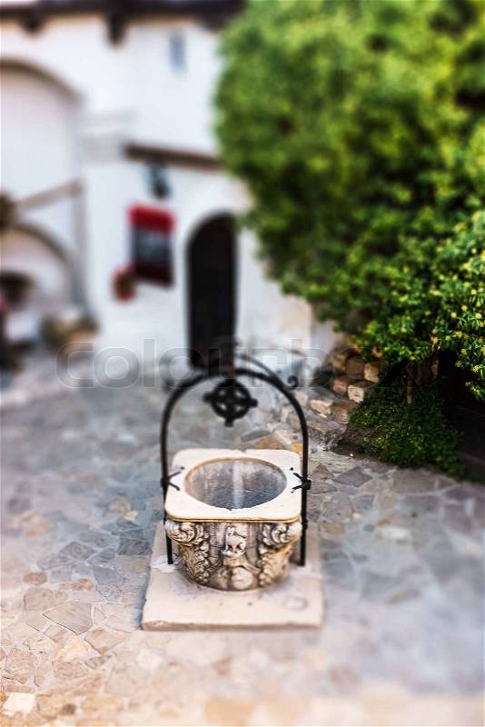 Wishing well from above, stock photo