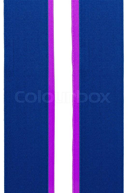 Blue ribbon border, stock photo