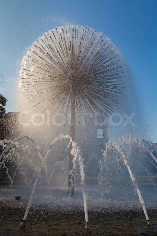 Fountain on the town square, stock photo