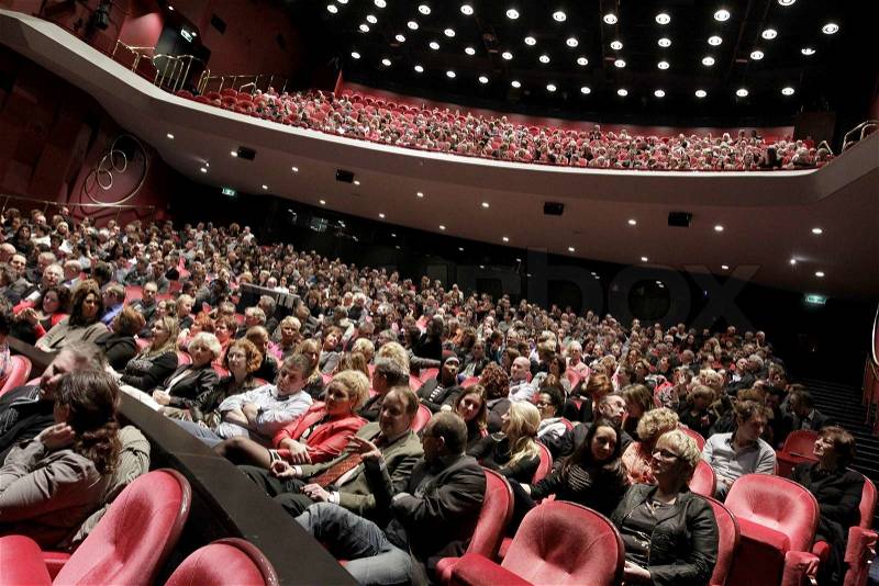 Theatre with lots of people, stock photo