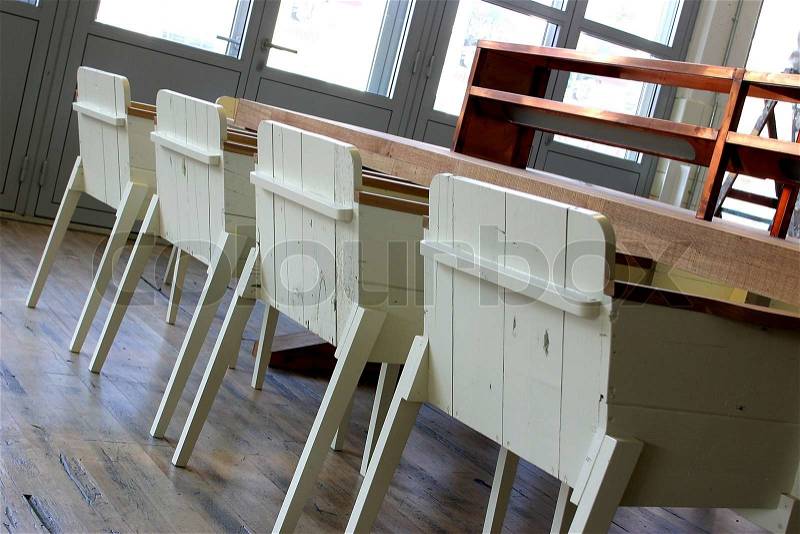 Furniture made from recycled wood, stock photo