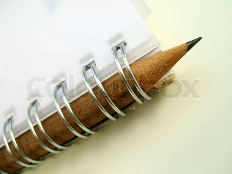 Ring binder and pencil, stock photo