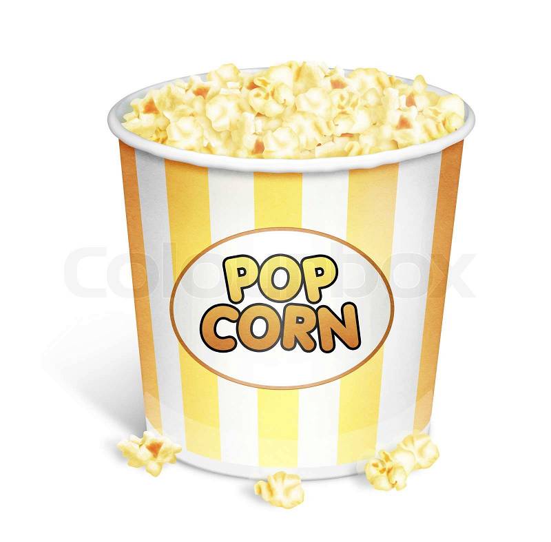 Illustrated Popcorn Bucket, stock photo