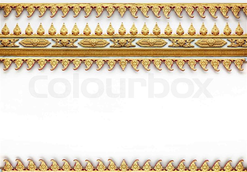 Frame with Thai art wall pattern in thailand Temple, stock photo