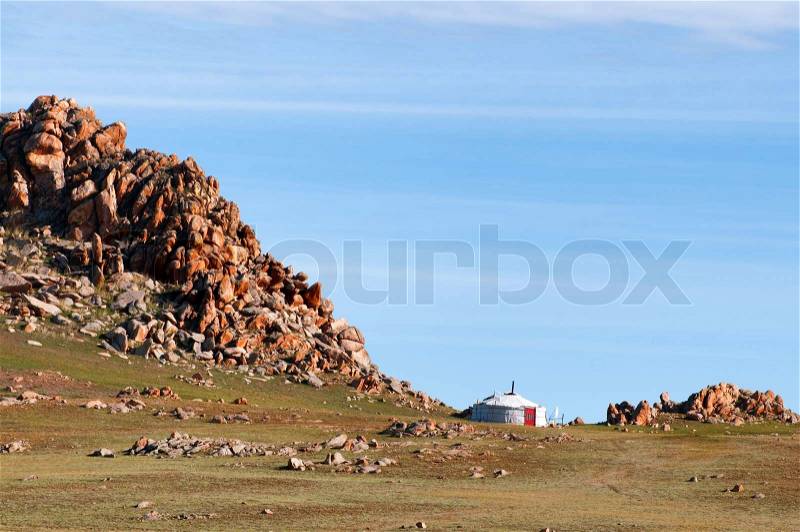 Mongolian nomad home, stock photo