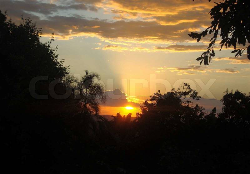 Pôr do Sol em Santa Rita no Novo Destino - GO, stock photo