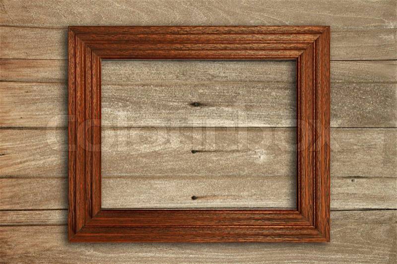 Wooden picture frame, stock photo