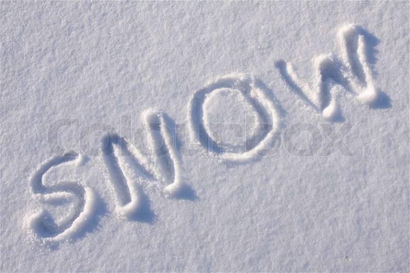 Writing texton the snow, stock photo
