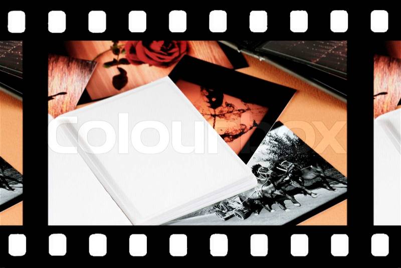 Photo Album with copy space, stock photo