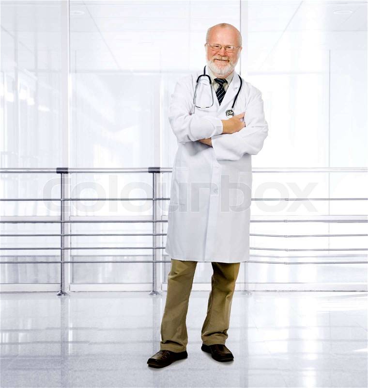 Senior medical doctor on clinic, stock photo