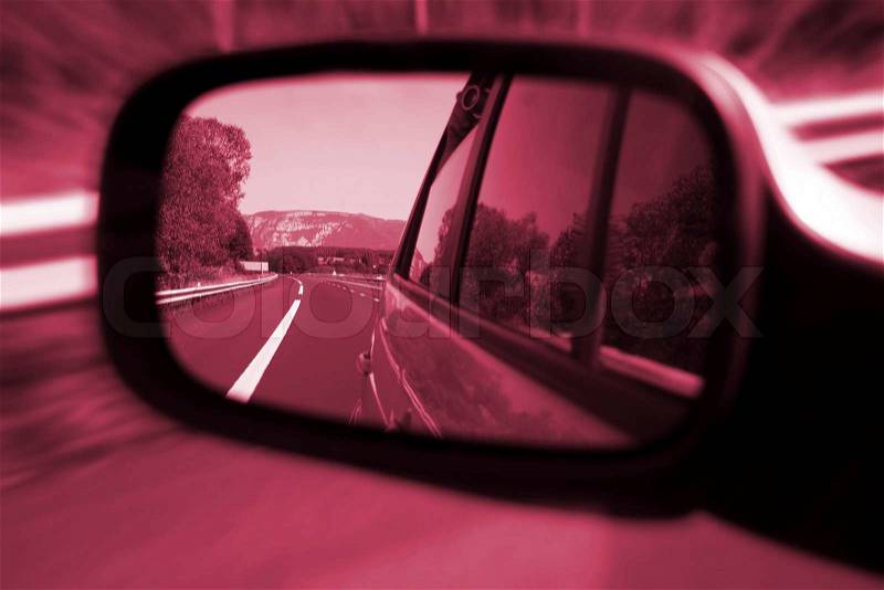 Car mirror, stock photo