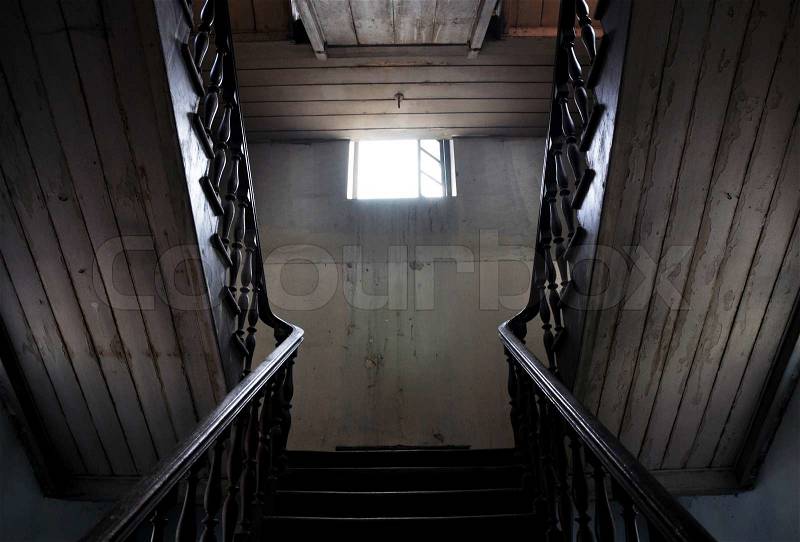 Classic staircase, high dynamic range process, stock photo