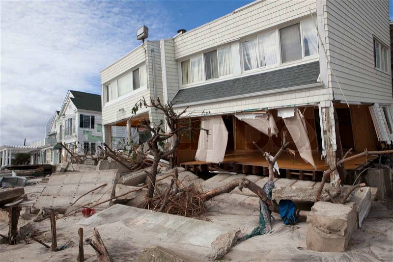 Far Rockaway after Hurricane Sandy October 29, 2012 in New York City, NY, stock photo