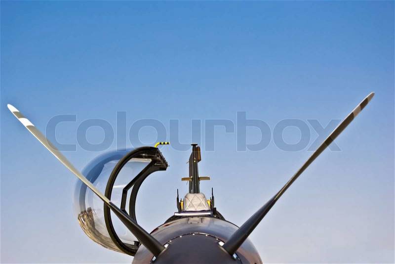 Close up of the plane propeller, stock photo