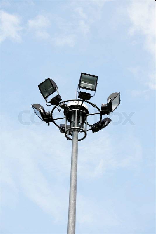 Light pole in sky, stock photo