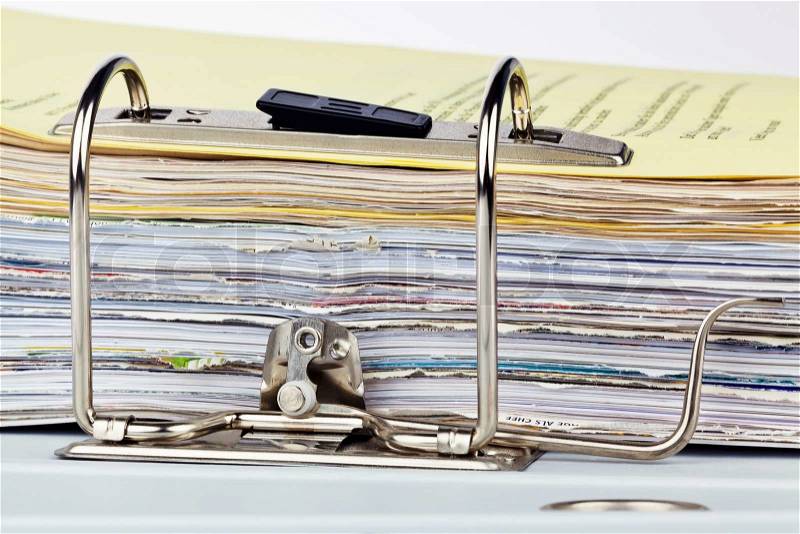 File folder with documents and documents, stock photo