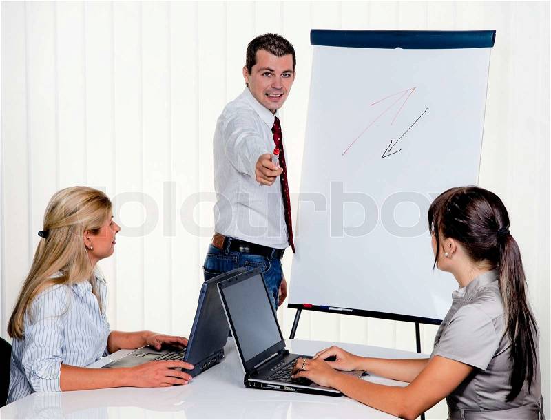 Education in staff training for adults, stock photo