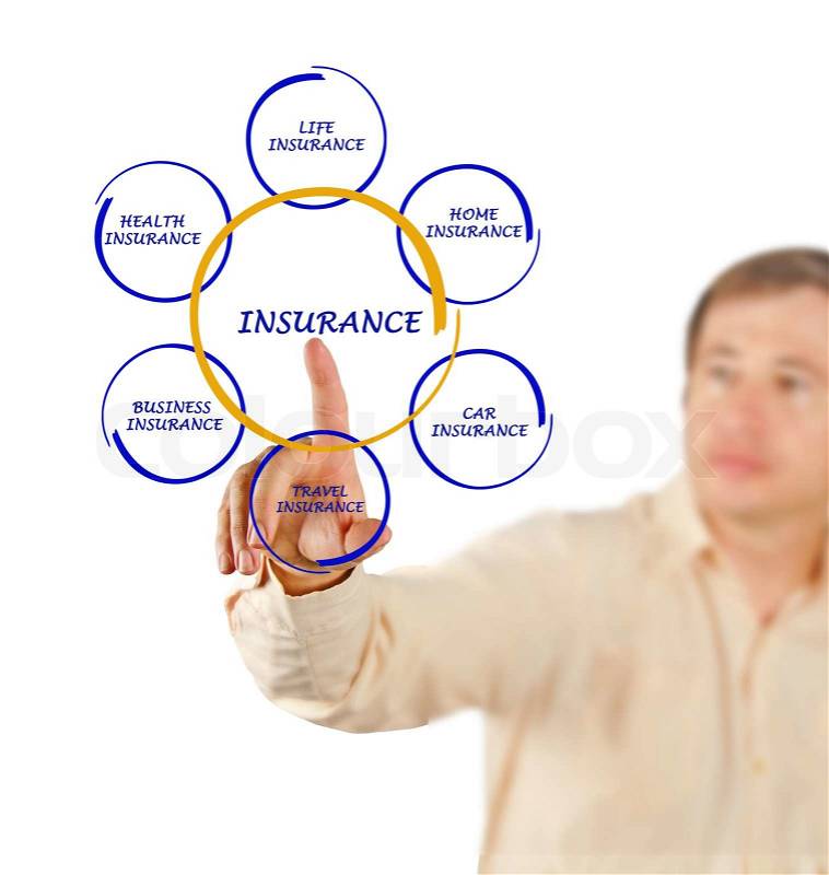 Man presenting insurance diagram, stock photo