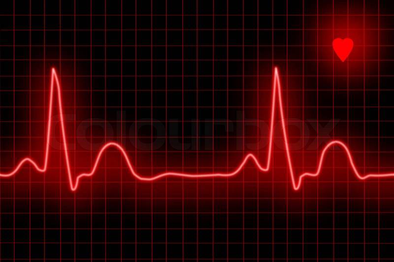 ECG graph and heart, stock photo