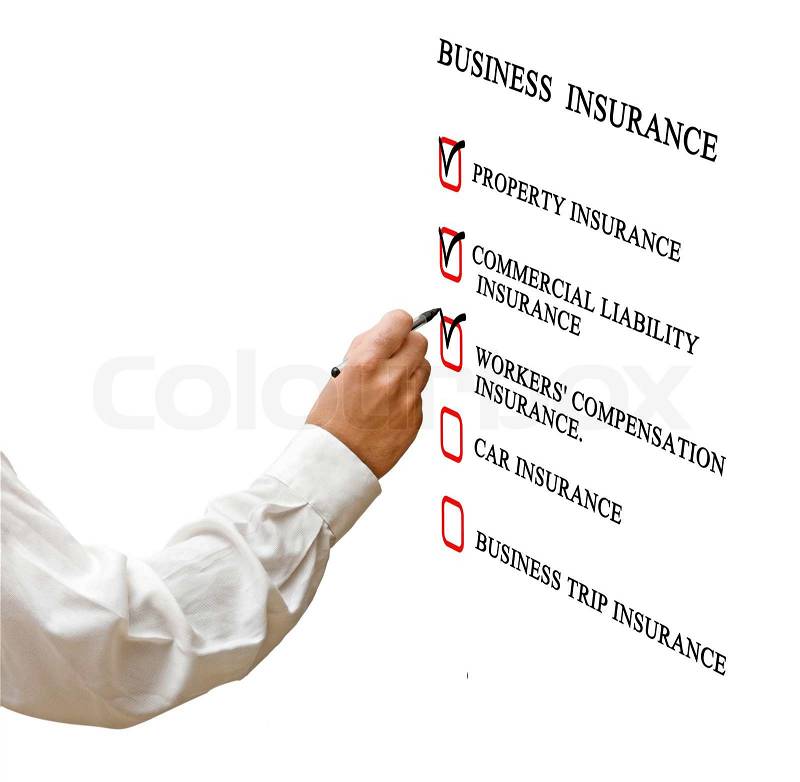 Check list for business insurance, stock photo