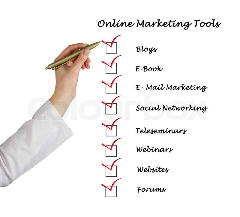 Online marketing tools, stock photo