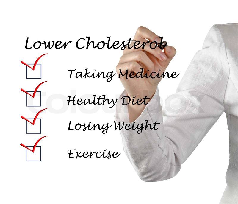 List to lower cholesterol, stock photo