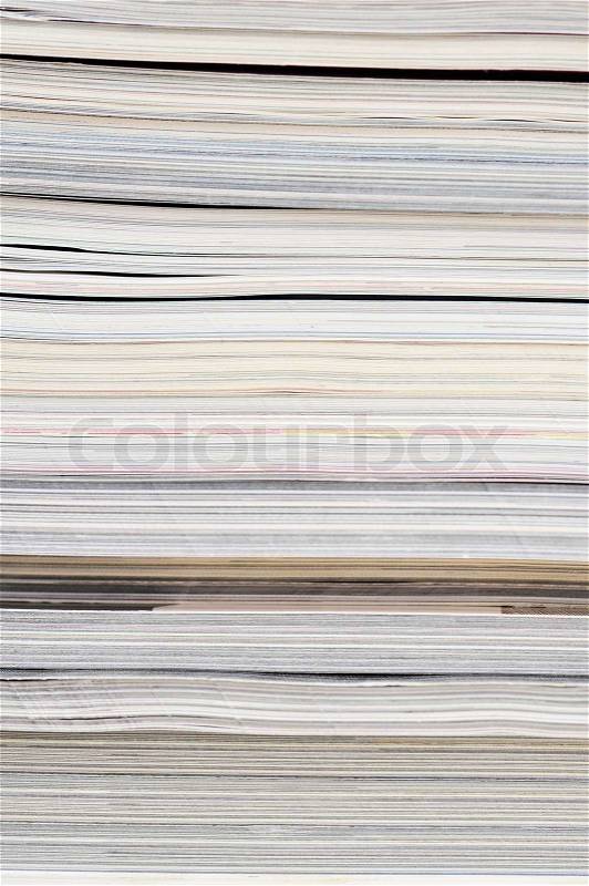 Pile of old magazines, stock photo