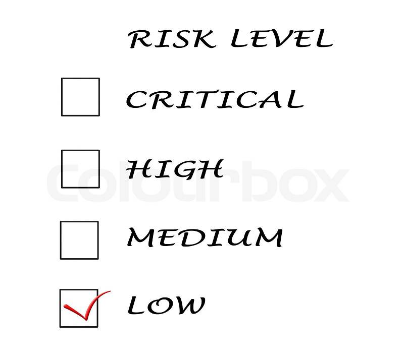 Checklist for risk level, stock photo