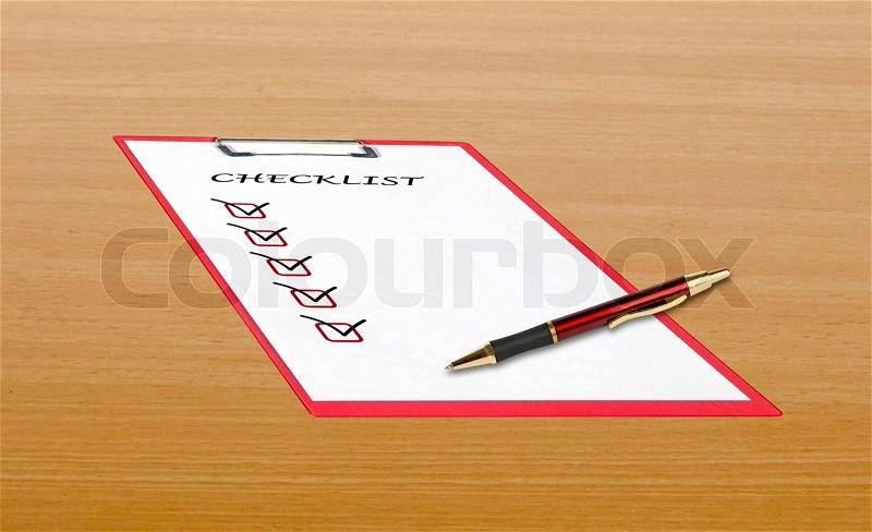 Clipboard with checklist, stock photo