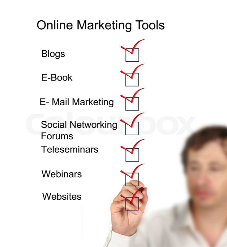 Online marketing tools, stock photo