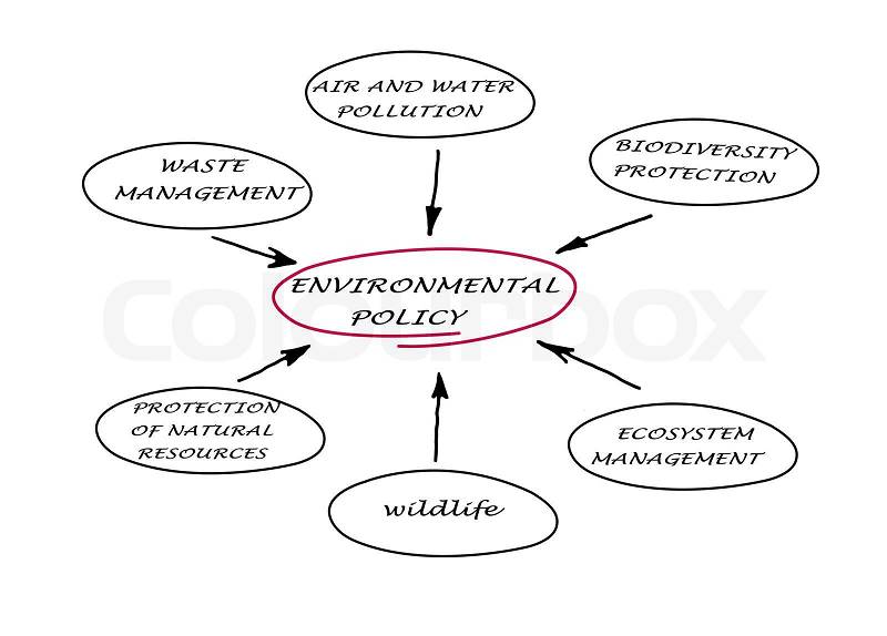 Diagram of environmental policy, stock photo