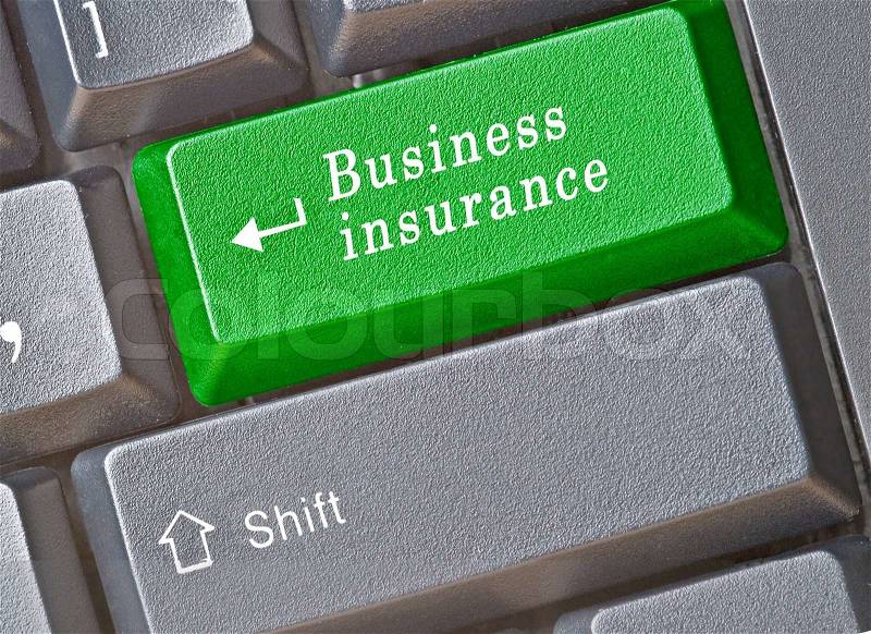Hot key for business insurance, stock photo