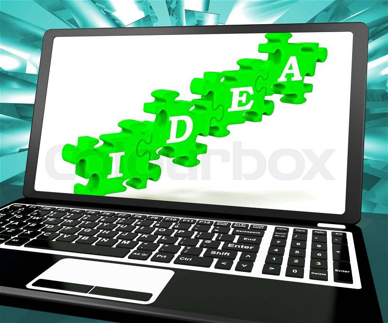 Idea On Laptop Shows Websites\' Inventions, stock photo