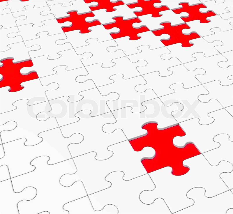 Unfinished Puzzle Shows Gaps And Holes, stock photo
