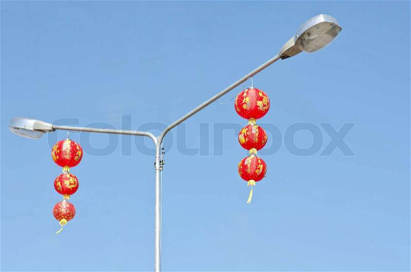 2 sets of high chinease lantern, stock photo