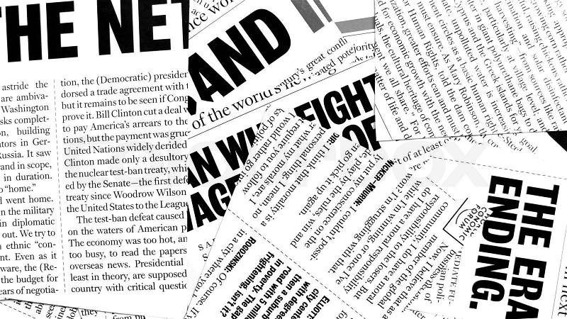 News paper text, stock photo