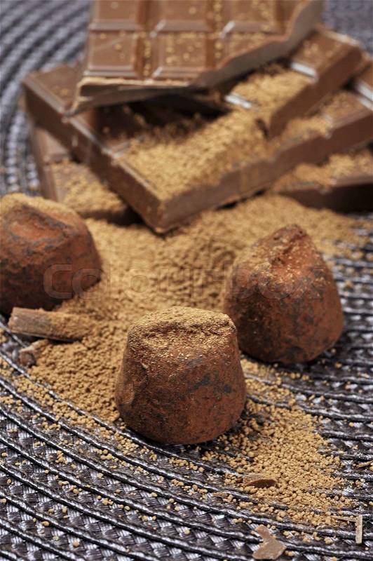 Chocolate truffles, stock photo