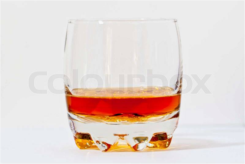 Glass of straight bourbon whiskey, stock photo