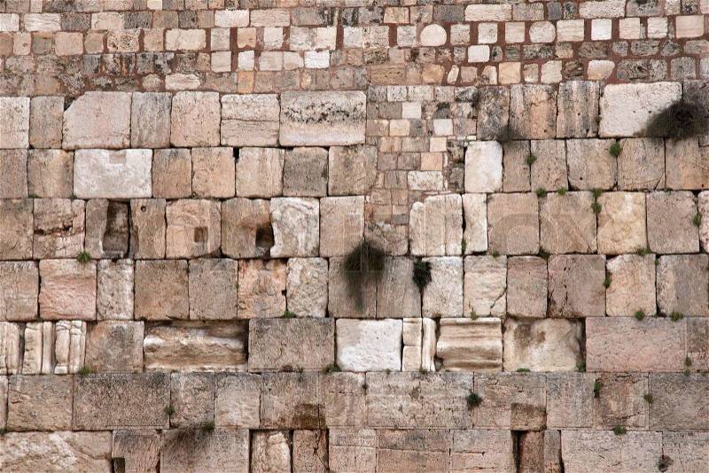 Wailing wall in jerusalem, stock photo