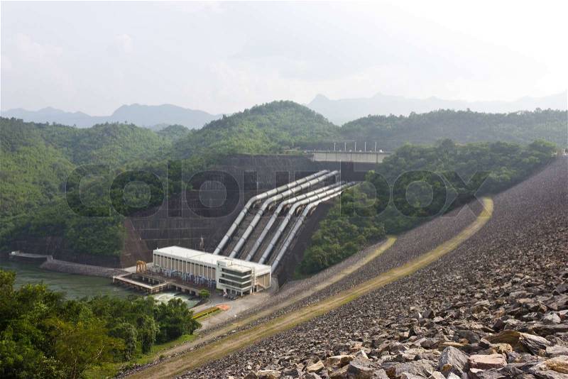 Of the dam hose to bring water to produce electricity