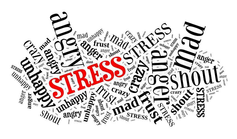 Stress in word collage, stock photo