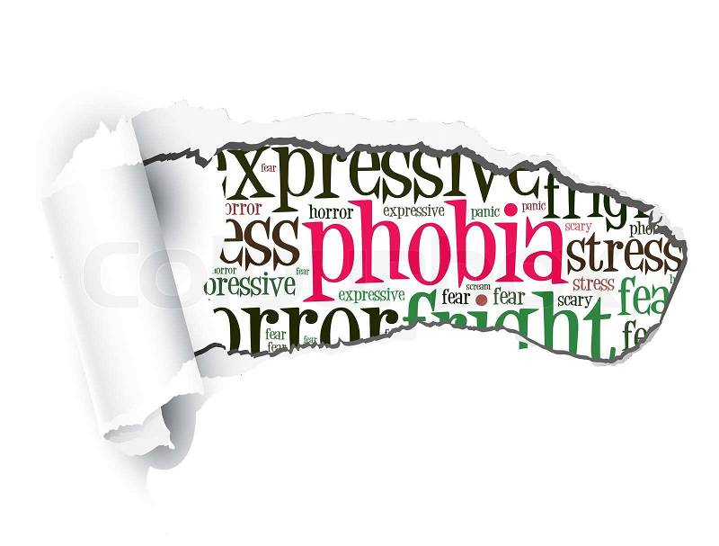 Phobia in word collage, stock photo