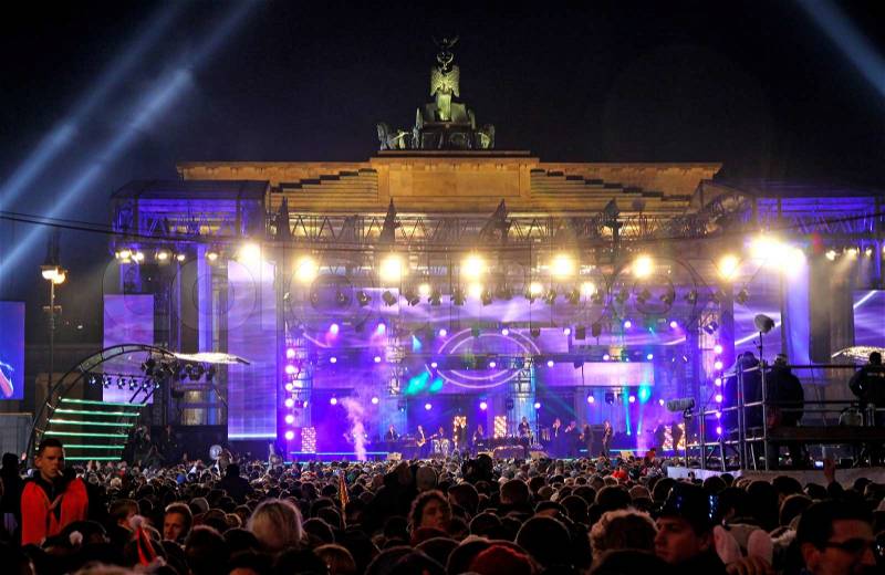 New Year celebrations in Berlin, Germany, stock photo