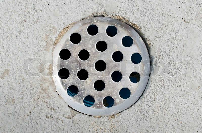 Aluminium drain water filter, stock photo