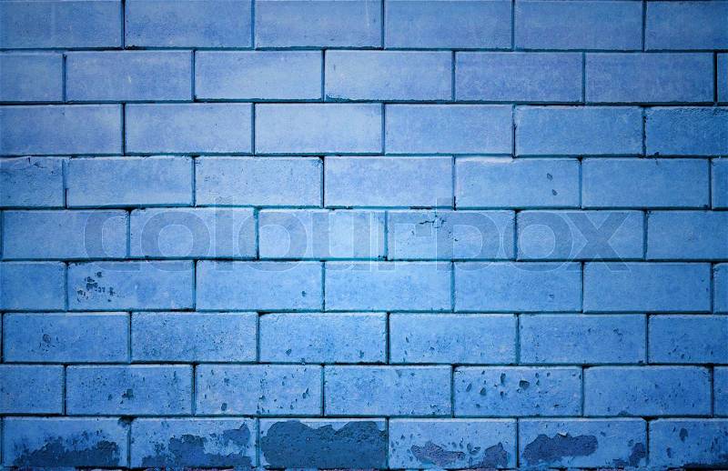 Blue brick wall, stock photo